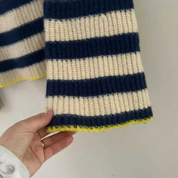 Anthropologie Navy and Cream Striped Turtleneck Sweater - Picture 7 of 14